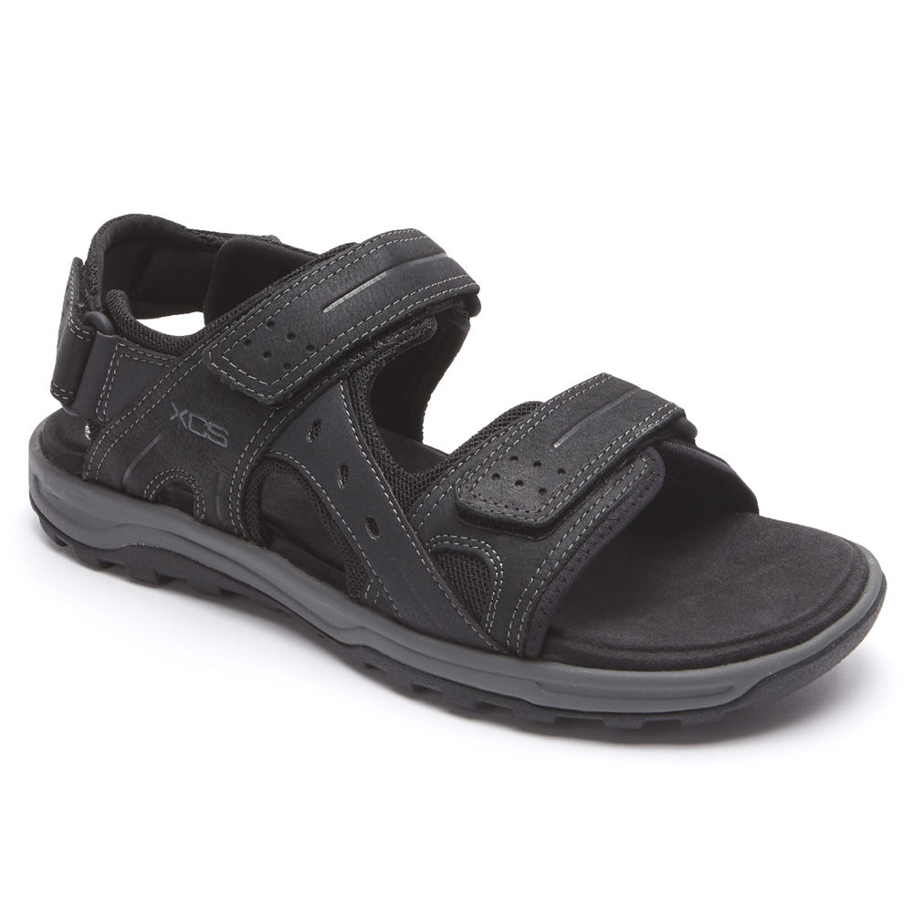 Rockport Mens Sandals Black - Trail Technique Adjustable Velcro - UK 026-JATXPO